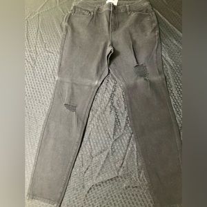 Black distressed high-rise stretch skinny jeans by Lane Bryant, size 14